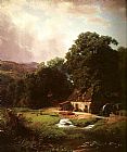 Mill Paintings - The Old Mill by Albert Bierstadt